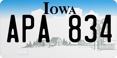 IA license plate APA834