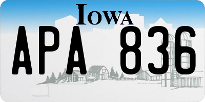 IA license plate APA836