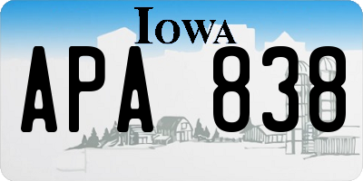 IA license plate APA838