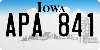 IA license plate APA841