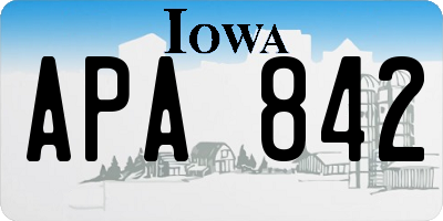 IA license plate APA842