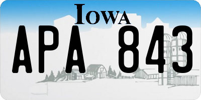 IA license plate APA843