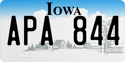 IA license plate APA844