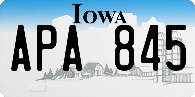 IA license plate APA845