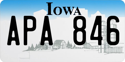 IA license plate APA846