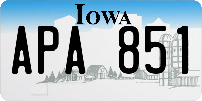 IA license plate APA851