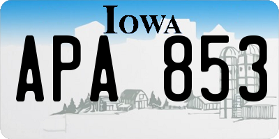 IA license plate APA853