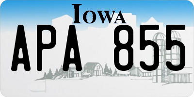 IA license plate APA855