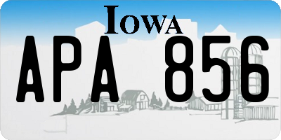 IA license plate APA856