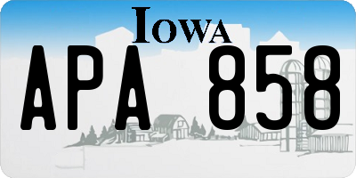 IA license plate APA858