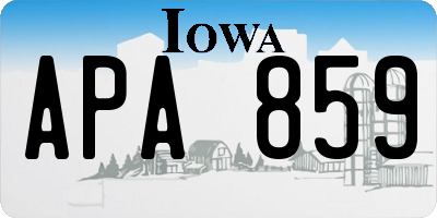 IA license plate APA859