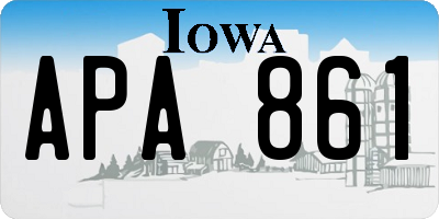 IA license plate APA861