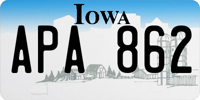 IA license plate APA862