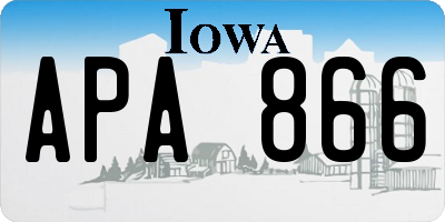 IA license plate APA866