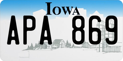 IA license plate APA869