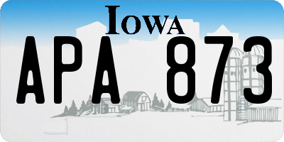 IA license plate APA873