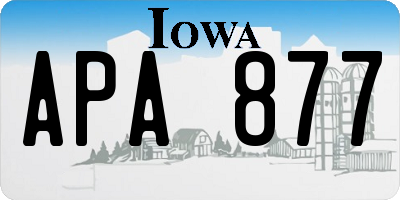 IA license plate APA877