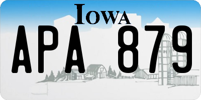 IA license plate APA879
