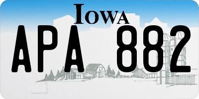 IA license plate APA882