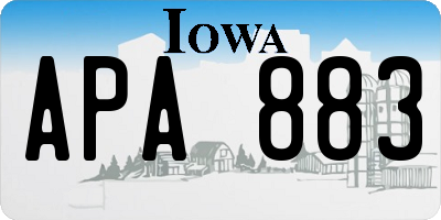 IA license plate APA883