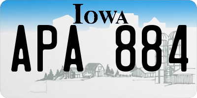 IA license plate APA884