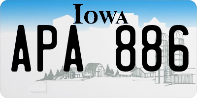 IA license plate APA886
