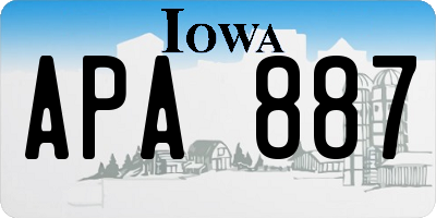 IA license plate APA887
