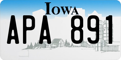 IA license plate APA891
