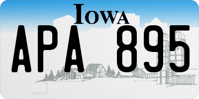 IA license plate APA895