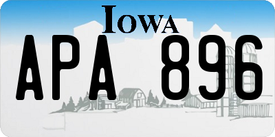 IA license plate APA896
