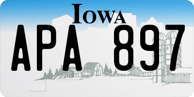 IA license plate APA897