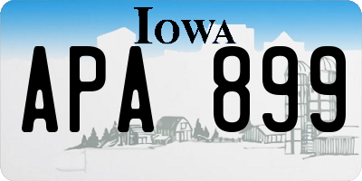 IA license plate APA899