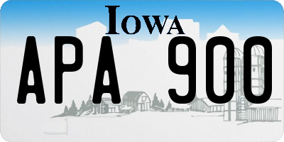 IA license plate APA900