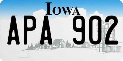 IA license plate APA902
