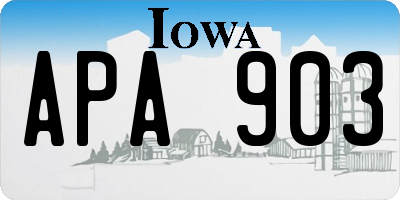 IA license plate APA903