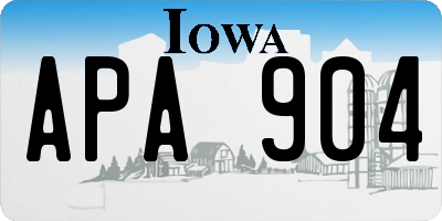 IA license plate APA904