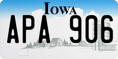 IA license plate APA906