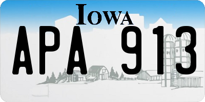IA license plate APA913