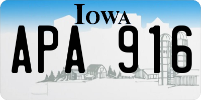 IA license plate APA916