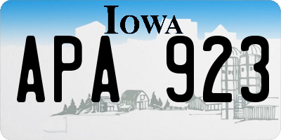 IA license plate APA923