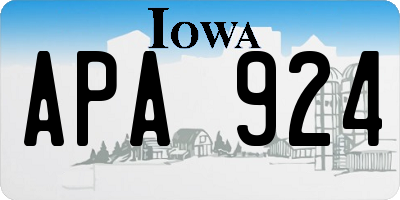 IA license plate APA924