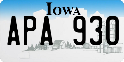 IA license plate APA930