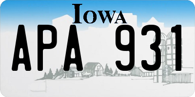 IA license plate APA931