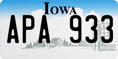 IA license plate APA933