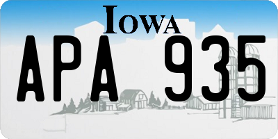 IA license plate APA935