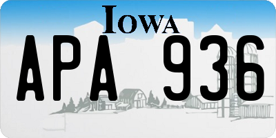 IA license plate APA936