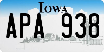 IA license plate APA938
