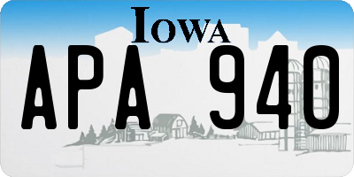 IA license plate APA940