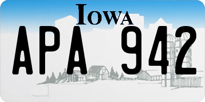 IA license plate APA942
