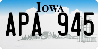 IA license plate APA945
